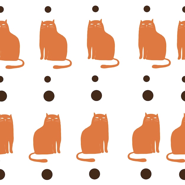 Patrón sin fisuras de la ilustración de vector de gato