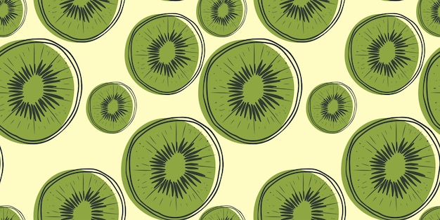 Patrón sin fisuras de impresión de kiwi para menú de tela textil de libro de cocina de banner de fondo de papel tapiz