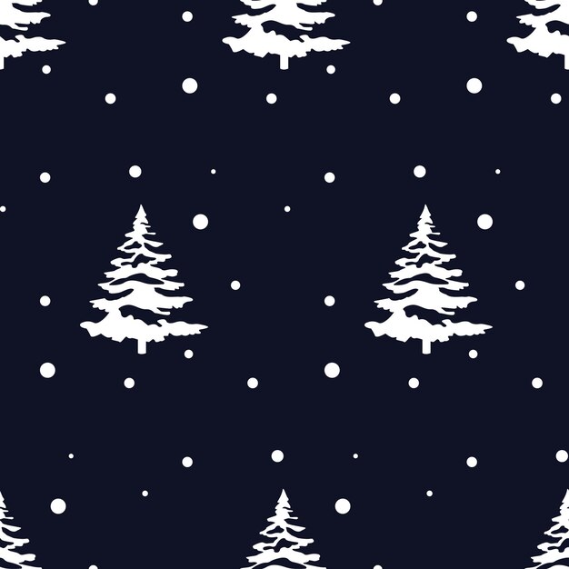 Patrón sin fisuras de invierno con árbol de Navidad