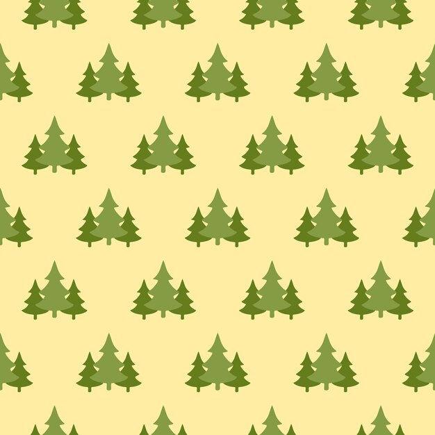 Patrón sin fisuras de invierno con árboles de Navidad, diseño de fondo de maderas de abetos