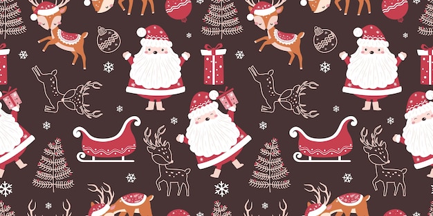 Un patrón sin fisuras de invierno y Navidad alegres