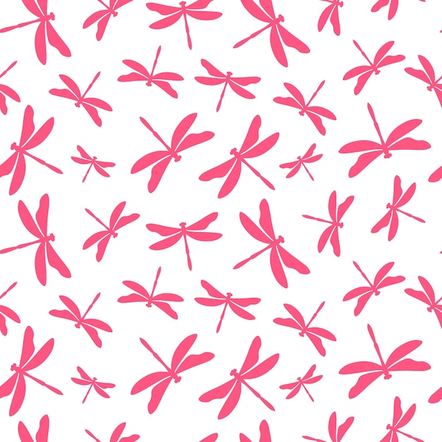 Patrón sin fisuras con libélulas rosas