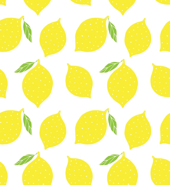 Patrón sin fisuras de limones dibujados a mano