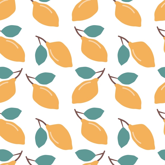 Patrón sin fisuras con limones frescos Fondo brillante colorido Impresión de frutas cítricas
