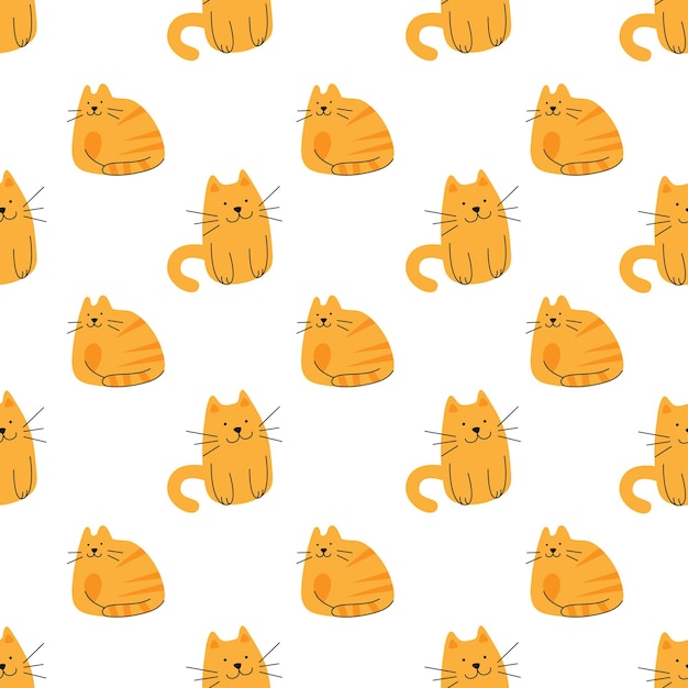 Patrón sin fisuras con lindos gatos rojos