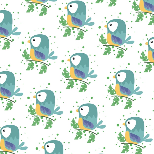 Patrón sin fisuras con lindos pájaros. Lindo personaje. Plantillas de diseño para invitaciones, carteles,