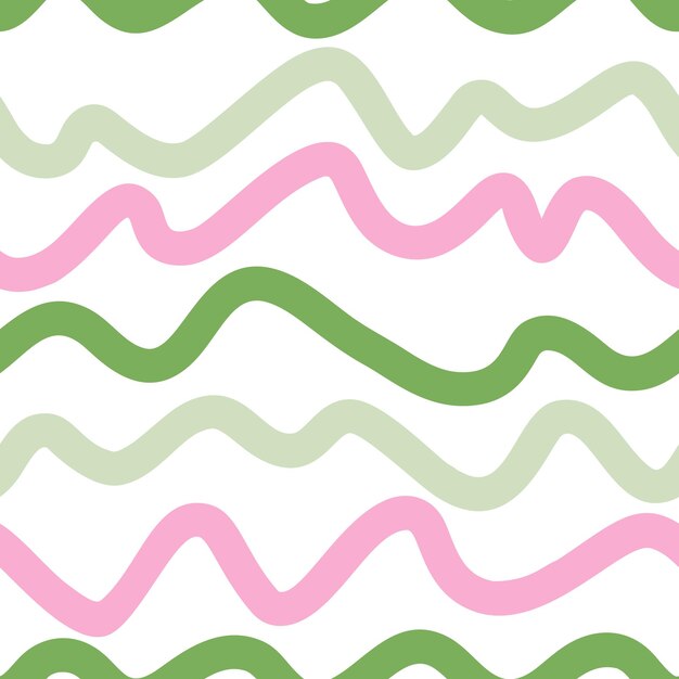 Patrón sin fisuras de líneas onduladas abstractas Fondo de pantalla sin fin de ondas divertidas Fondo de rayas creativas