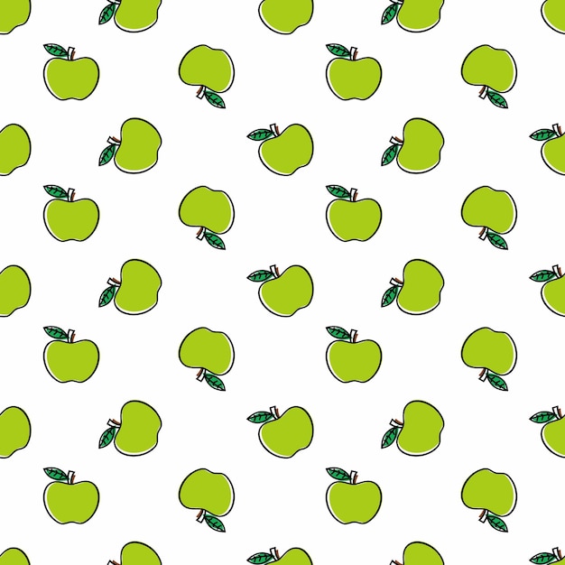 Patrón sin fisuras de manzana verde