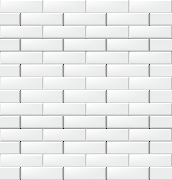 Patrón sin fisuras con modernos azulejos rectangulares de ladrillo blanco. Textura horizontal realista. ilustración.
