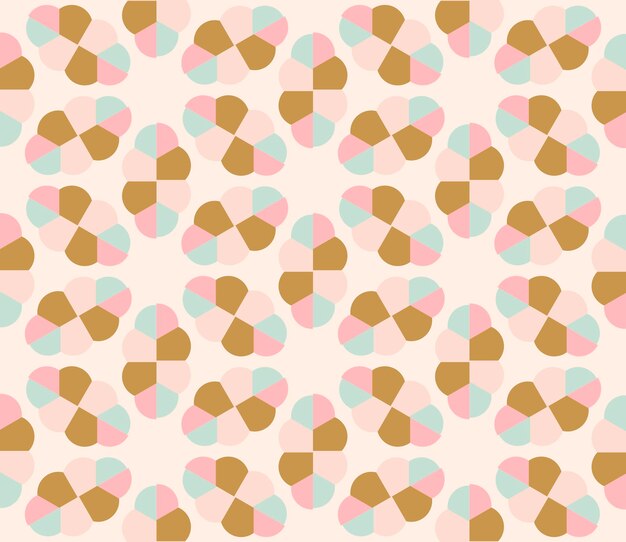 Patrón sin fisuras de mosaico geométrico abstracto con diferentes formas. Tarjeta de mosaico. Fondo ornamental.