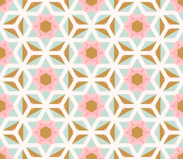Patrón sin fisuras de mosaico geométrico abstracto con diferentes formas. Tarjeta de mosaico. Fondo ornamental.