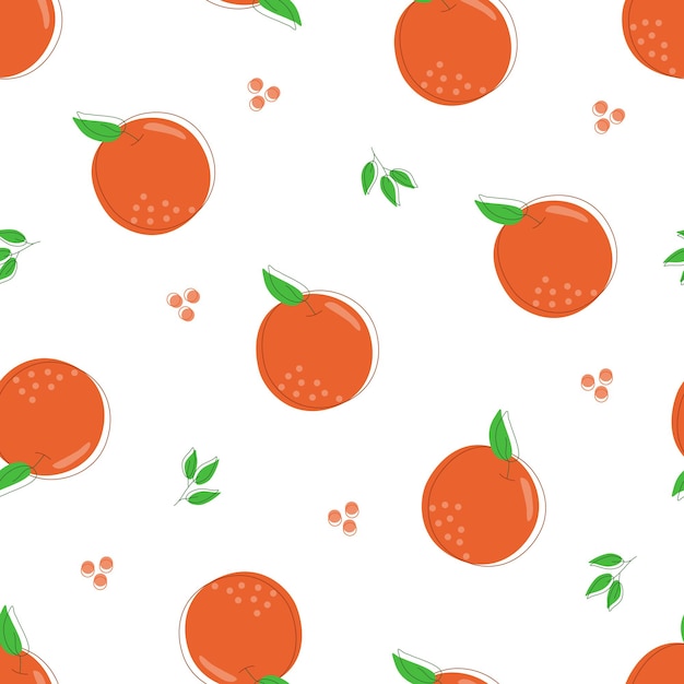 Patrón sin fisuras con naranja sobre un fondo blanco Patrón para textiles tela de papel de embalaje