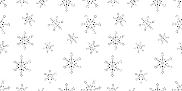 Patrón sin fisuras de navidad con copos de nieve. ilustración lineal de vectores.