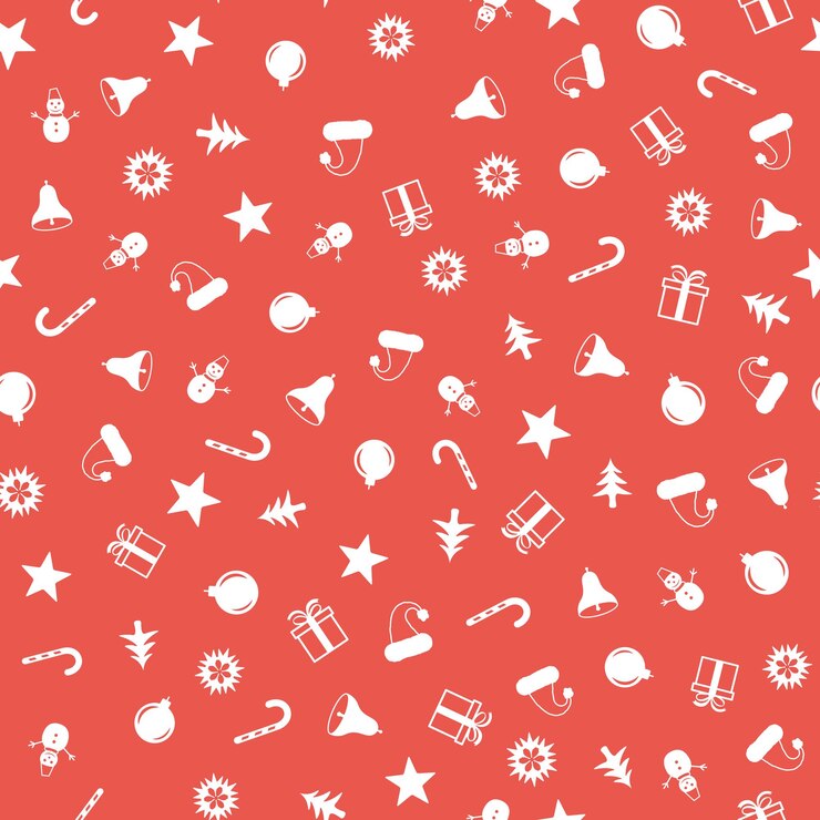 Vector patrón sin fisuras para navidad con elementos de navidad
