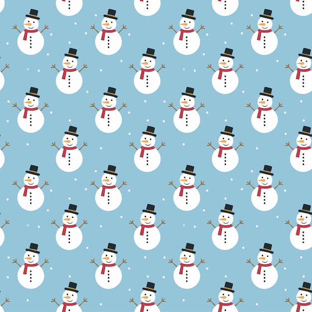 Patrón sin fisuras de Navidad con fondo de muñeco de nieve
