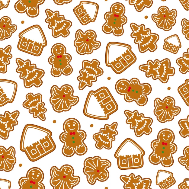 Patrón sin fisuras de Navidad de pan de jengibre