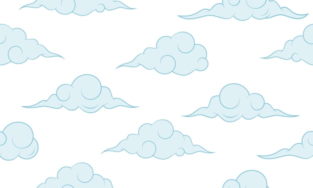 Patrón sin fisuras de nubes. Colección de nubes estilo chino.