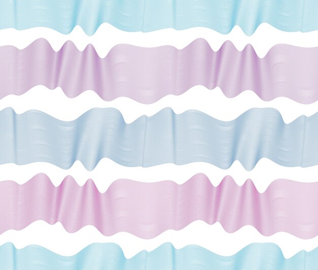 Patrón sin fisuras de ondas caóticas, líneas curvas vectoriales, fondo de mosaico repetido abstracto, ondas rítmicas multicolores.