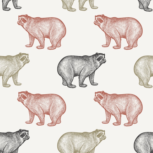 Patrón sin fisuras con el oso.