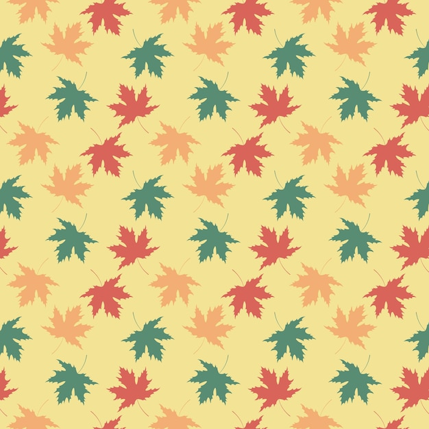 Patrón sin fisuras de otoño cayendo hojas de arce