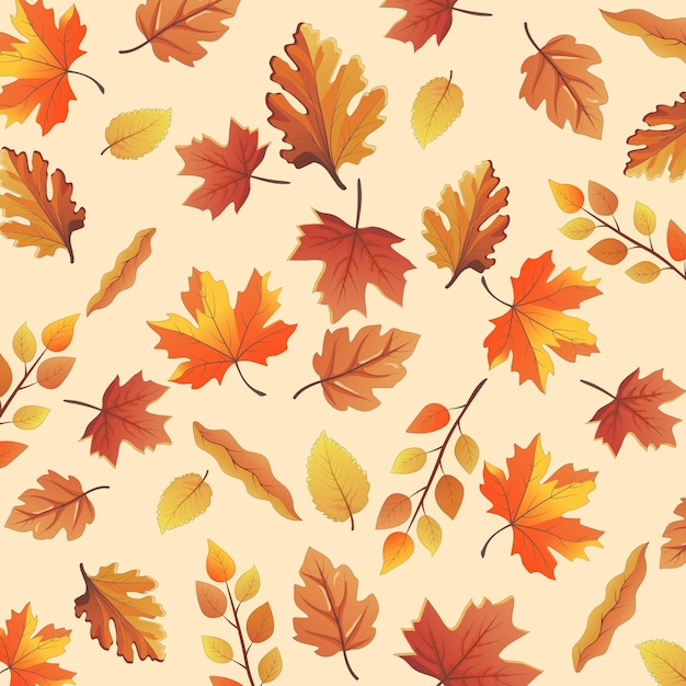 Patrón sin fisuras de otoño de coloridas hojas de otoño ilustración vectorial