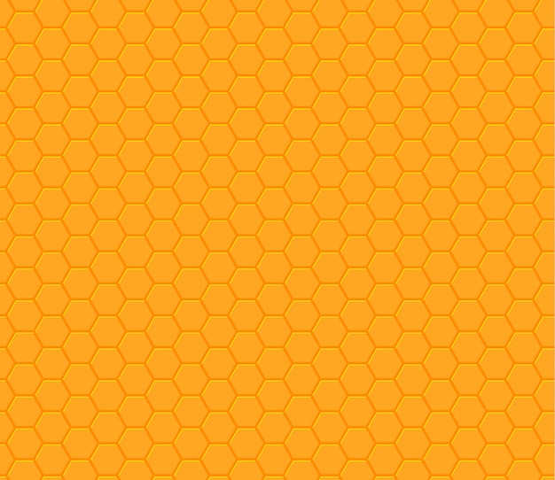 Vector patrón sin fisuras de panal hexagonal amarillo naranja