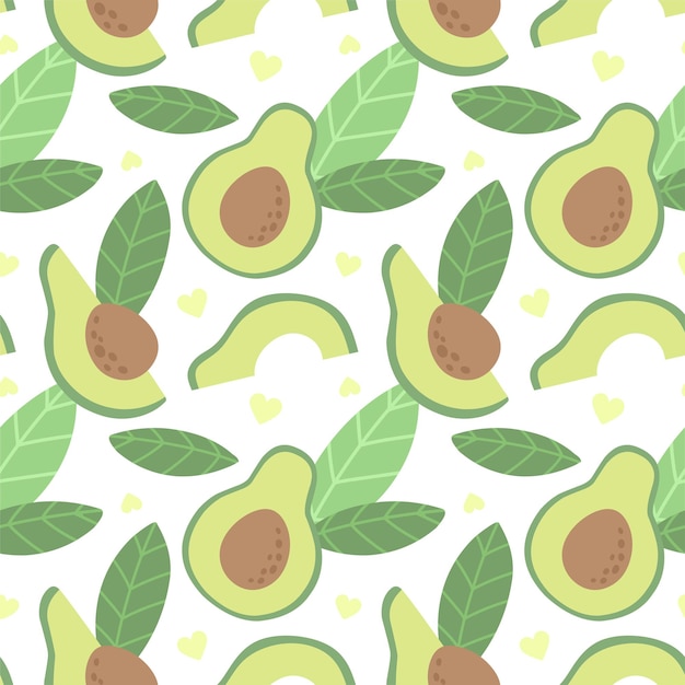 Patrón sin fisuras con patrón de Vector de aguacate en estilo escandinavo