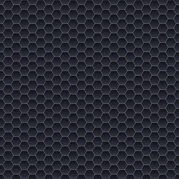 Patrón sin fisuras de pequeños hexágonos en colores negros