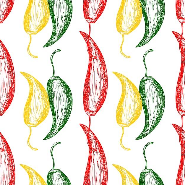 Patrón sin fisuras de pimientos