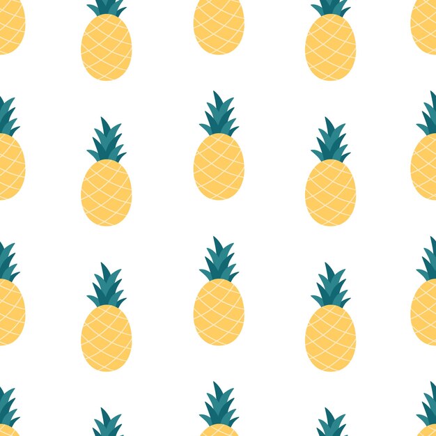 Patrón sin fisuras de piña fresca. Patrón sin fisuras de frutas exóticas y tropicales