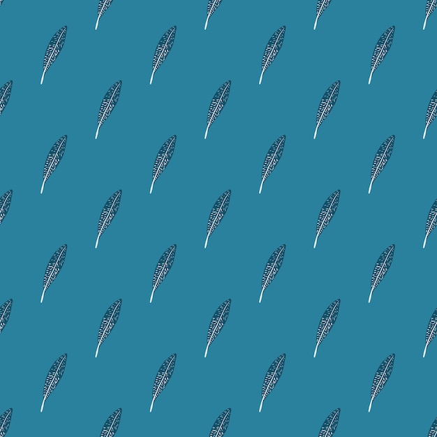 Patrón sin fisuras de plumas. Pluma de fondo de pájaro. Textura repetida en estilo garabato para tela, papel de envolver, papel tapiz, tejido. ilustración vectorial