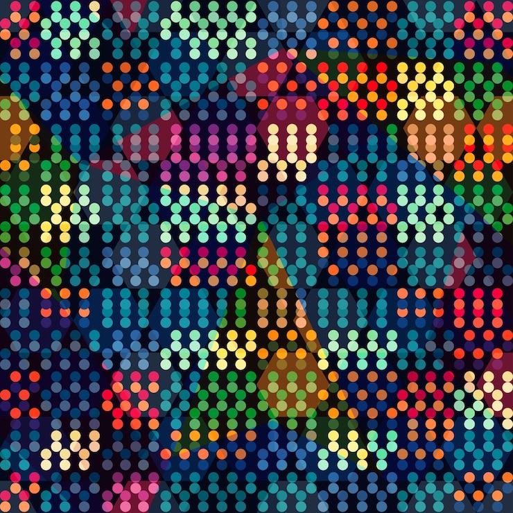 Vector patrón sin fisuras de puntos coloreados