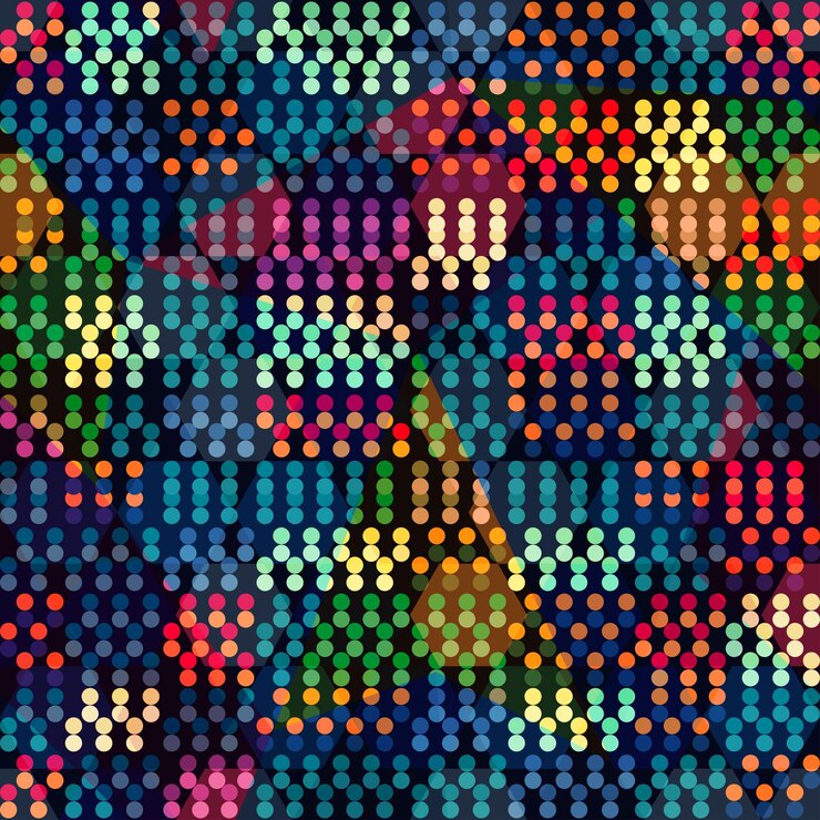 Vector patrón sin fisuras de puntos coloreados