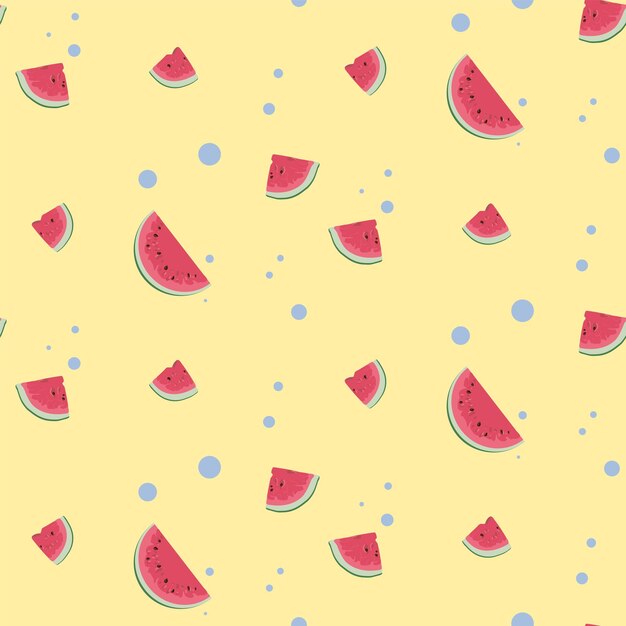 Patrón sin fisuras con sandías y rodajas Ilustración decorativa de frutas de verano