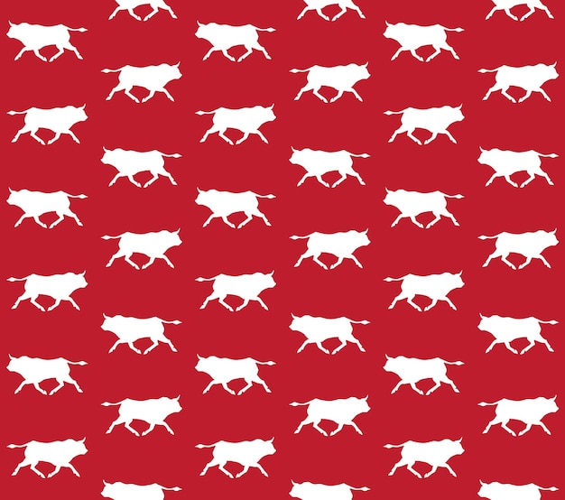 Patrón sin fisuras de siluetas de toros