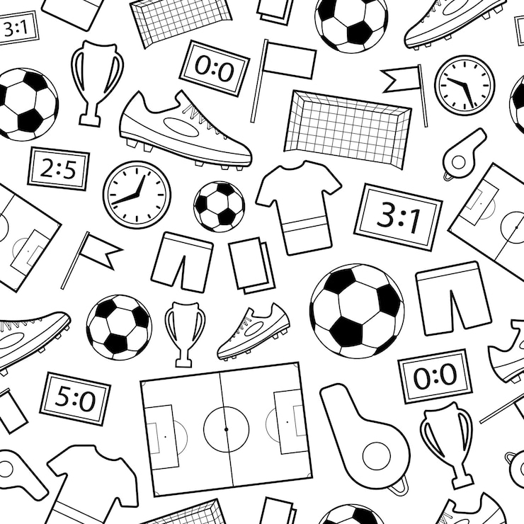 Vector patrón sin fisuras de símbolos de fútbol
