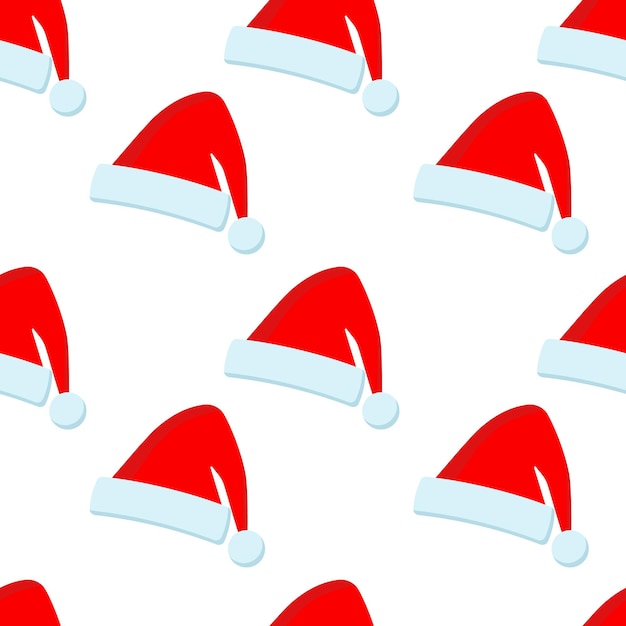 Patrón sin fisuras de sombrero de santa claus