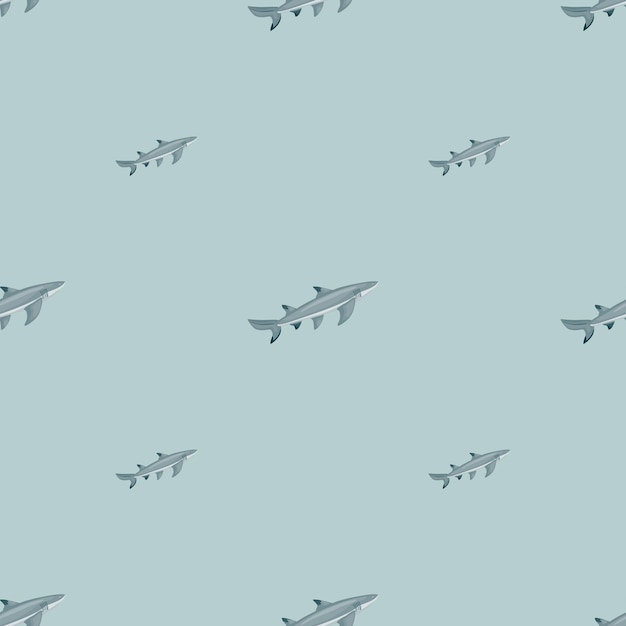 Vector patrón sin fisuras de tiburón limón en estilo escandinavo. fondo de animales marinos. ilustración vectorial para niños estampados textiles divertidos, telas, pancartas, fondos y fondos de pantalla.