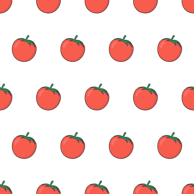 Patrón sin fisuras de tomate fresco. Ilustración de tema de tomates