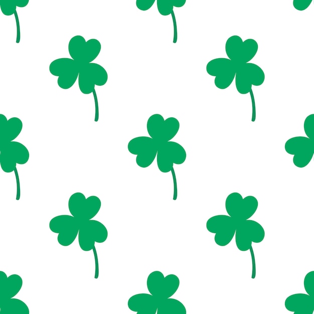 Patrón sin fisuras de trébol. Elemento floral verde. Fondo del día de San Patricio.
