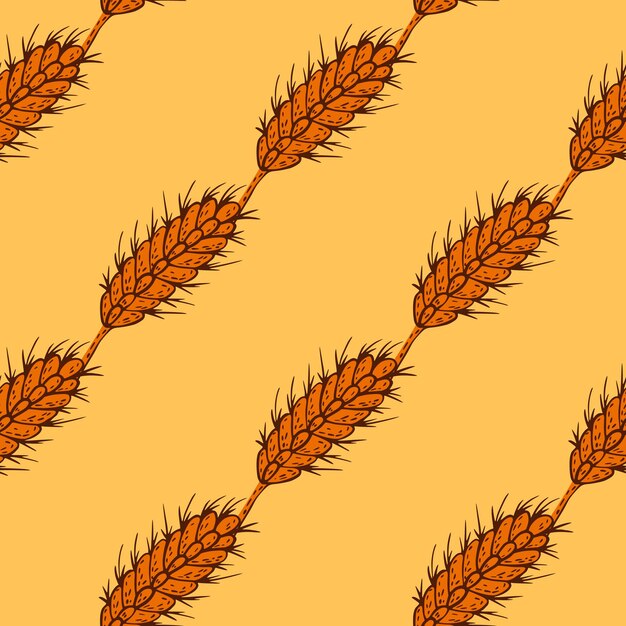 Patrón sin fisuras de trigo. esbozo de cultivo de cereales.