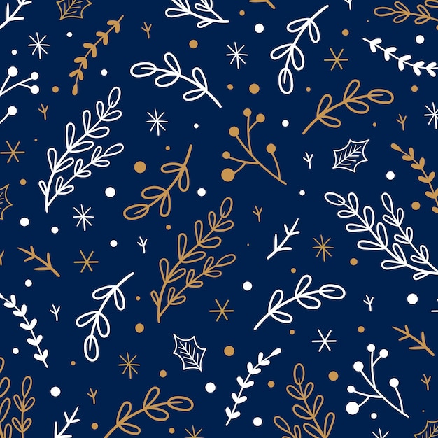 Patrón sin fisuras de vacaciones. Fondo lindo de invierno. Ilustración vectorial