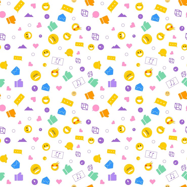 Vector patrón sin fisuras vibrante con varios iconos sociales fondo de las redes sociales