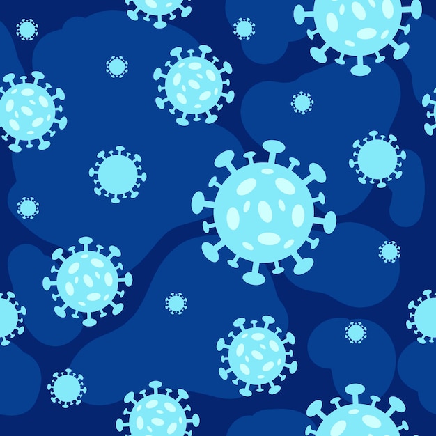 Patrón sin fisuras de virus azules de la enfermedad de las bacterias coronavirus Covid19