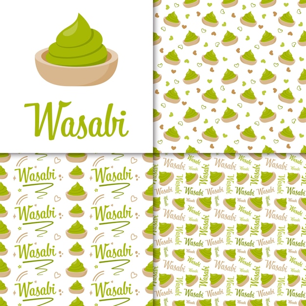 Patrón sin fisuras con Wasabi para decoración