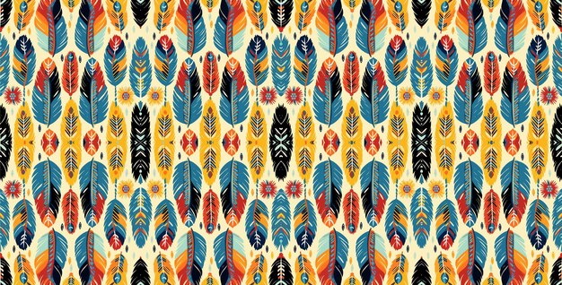 Un patrón sin fisurasgeometric tribalgeometric batik ikataztec styleethnic boho seamless pattern