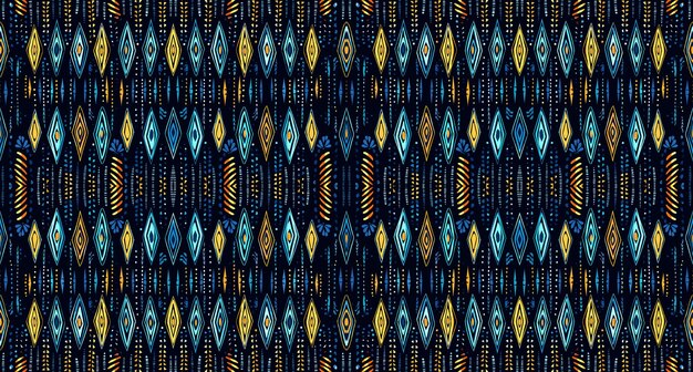 Un patrón sin fisurasgeometric tribalgeometric batik ikataztec styleethnic boho seamless pattern