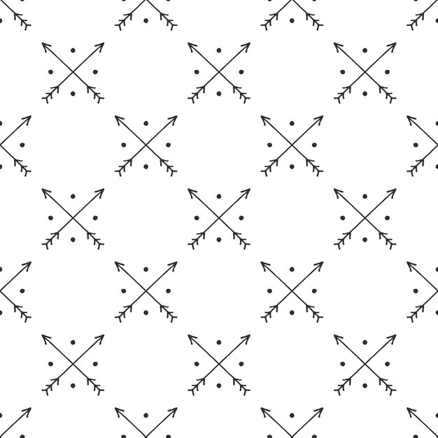 Patrón de flecha transparente creativo diseño dibujado a mano Vector fondo ornamental