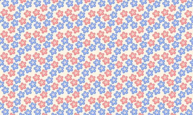Patrón de flor azul y rosa
