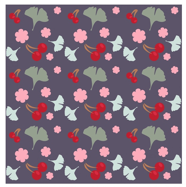 Patrón de flor de cerezo floral púrpura / fondo